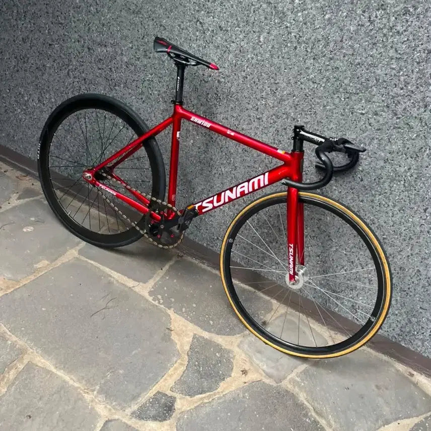 [BUNJANG] Tsunami Pixie Fixed Gear Bicycle - Red / 쓰나미 레드와인 판대