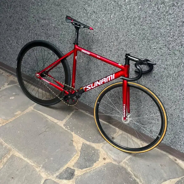[BUNJANG] Tsunami Pixie Fixed Gear Bicycle - Red / 쓰나미 레드와인 판대