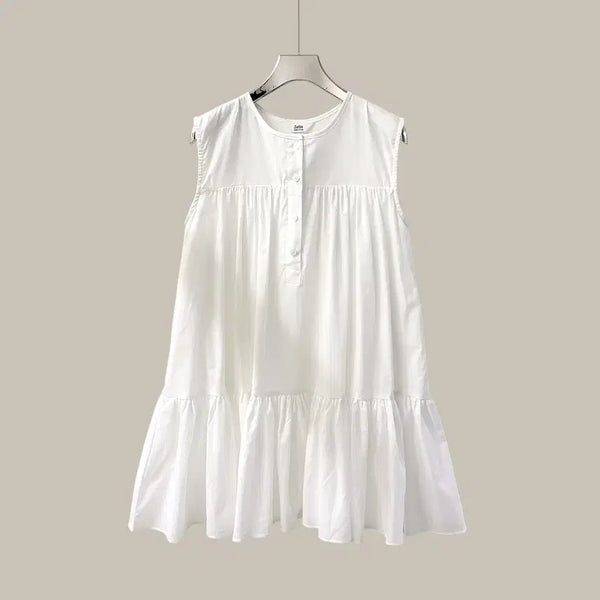 [BUNJANG] Round Button Frill Dress / 라운드 반 버튼 프릴 원피스 (T5144)