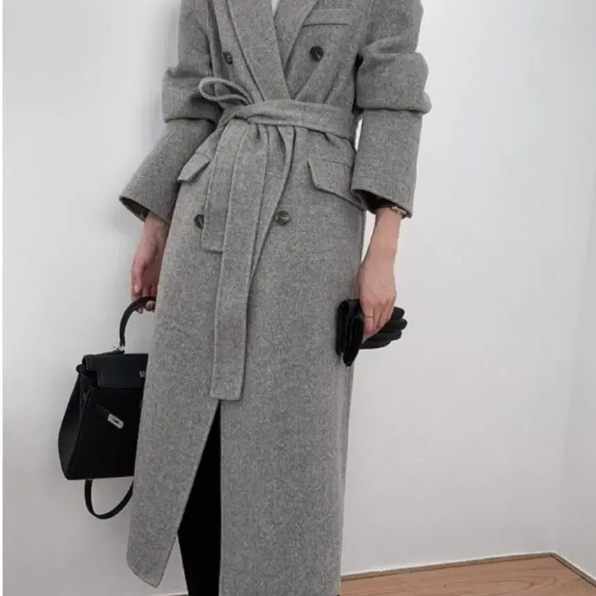 [BUNJANG] Handmade Classic Grey Long Coat / 새상품)클래식 그레이 핸드메이드 롱코트