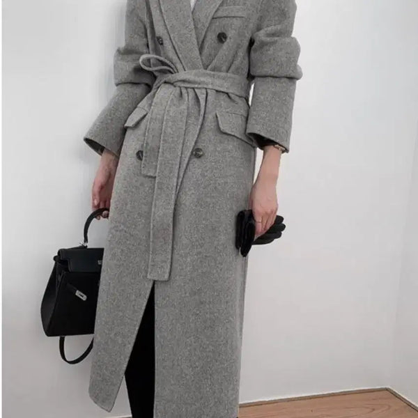 [BUNJANG] Handmade Classic Grey Long Coat / 새상품)클래식 그레이 핸드메이드 롱코트