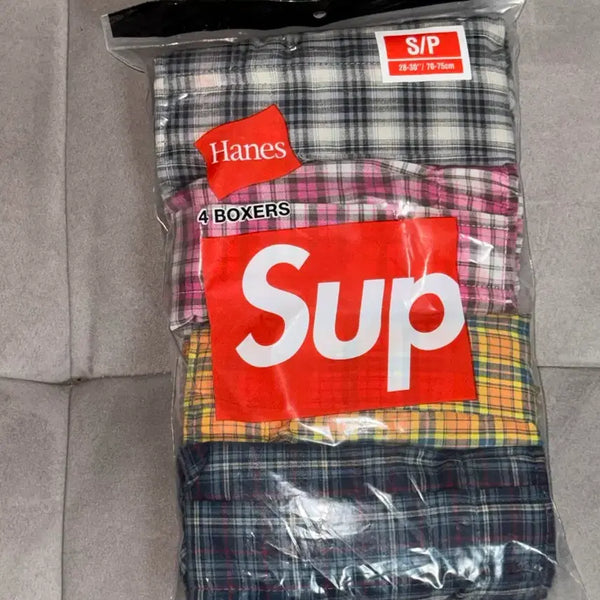 [BUNJANG] Supreme Haynes Plaid Boxer Set (4-Pack) / 슈프림 헤인즈 플레이드 박서 멀티컬러 (4개입) - 26FW