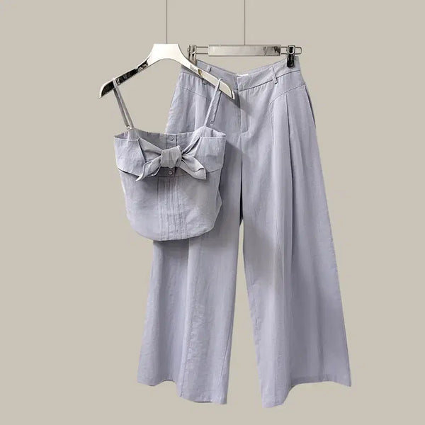 [BUNJANG] Strap Bustier Wide Pants Set / 스트랩 뷔스티에 와이드팬츠 세트 (T5146)