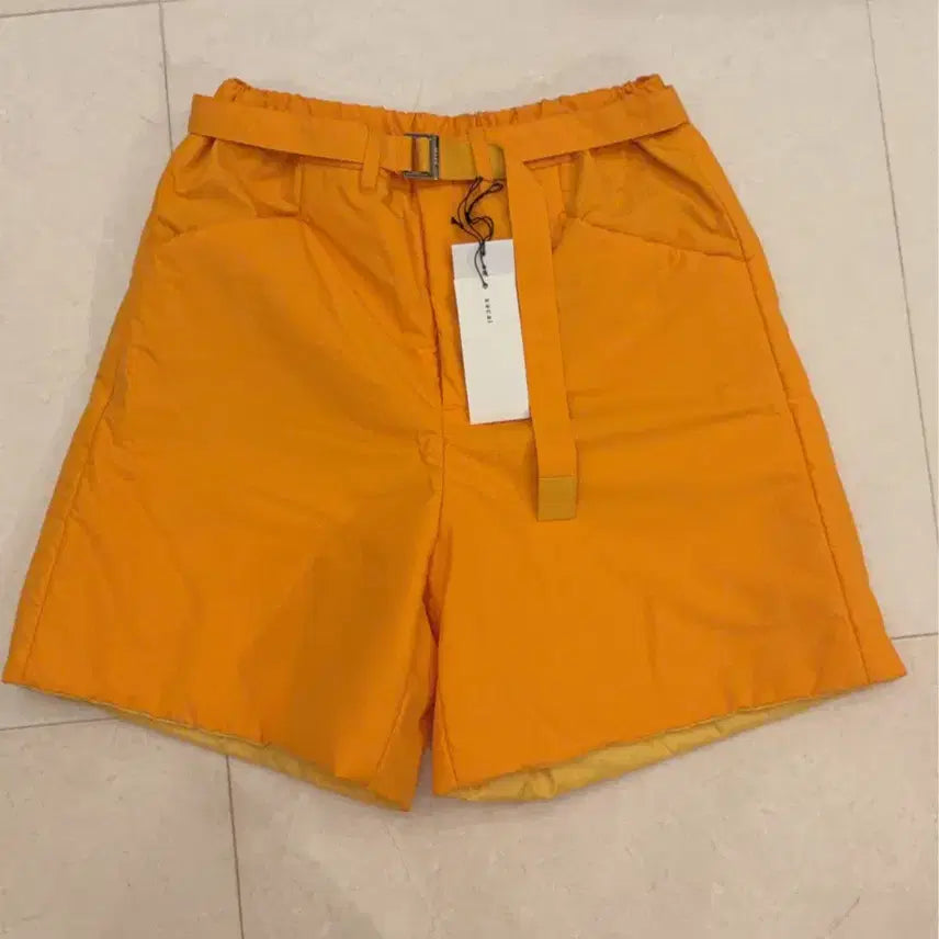 [BUNJANG] Sacai Padded Wide Shorts Orange Size 2 / sacai 사카이 Padded 패디드 와이드 쇼츠 오렌지 텍포함 새상품 사이즈2