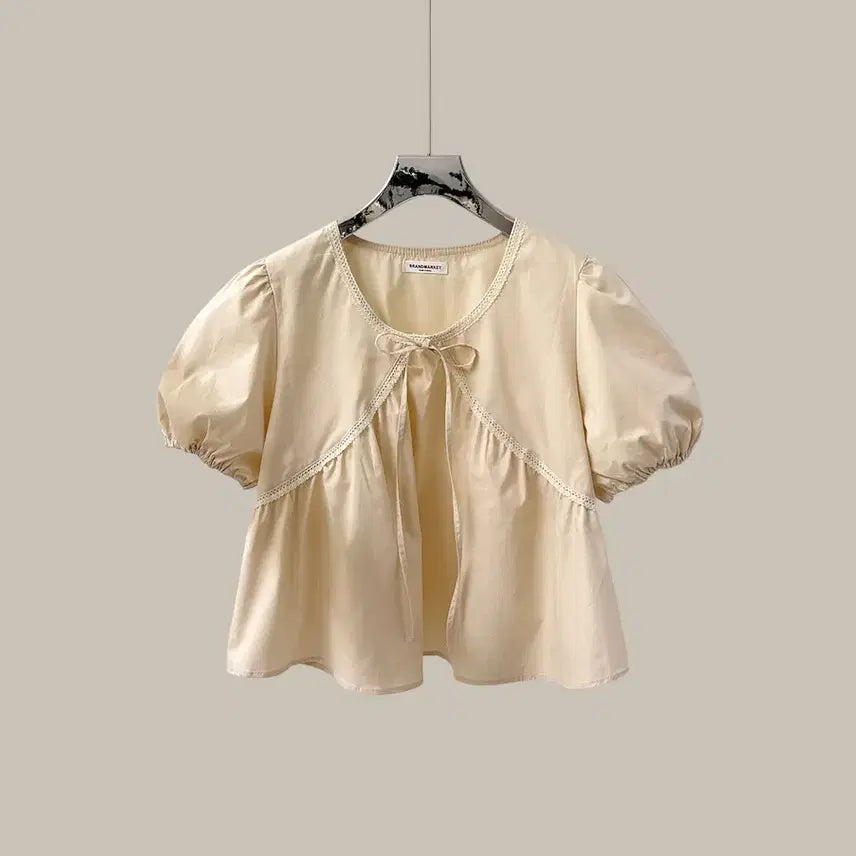 [BUNJANG] Puff Sleeve Lace Blouse / 퍼프소매 레이스 블라우스(T5150)