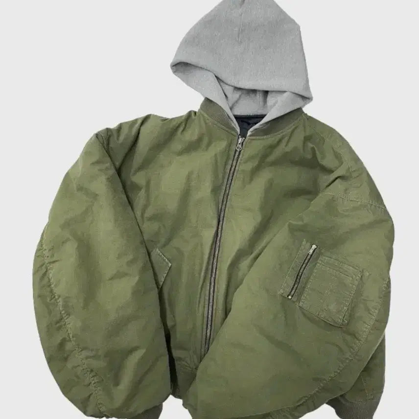 [BUNJANG] Nonode Ripstop Hooded Bomber Jacket / 논노드 립스탑 후드 봄버