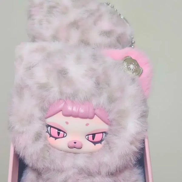 [BUNJANG] Piku Thursday Pink Leopard Doll Keychain / 피쿠 목요일 연핑크 호피 인형 키링