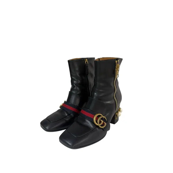[BUNJANG] Gucci Marmont Leather Ankle Boots 37.5 / 37.5 / 구찌 마몬트 레더 앵클 부츠