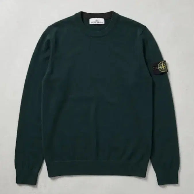 [BUNJANG] Stone Island Wool Knit Deep Green L / 스톤아일랜드 울 니트 딥그린 L
