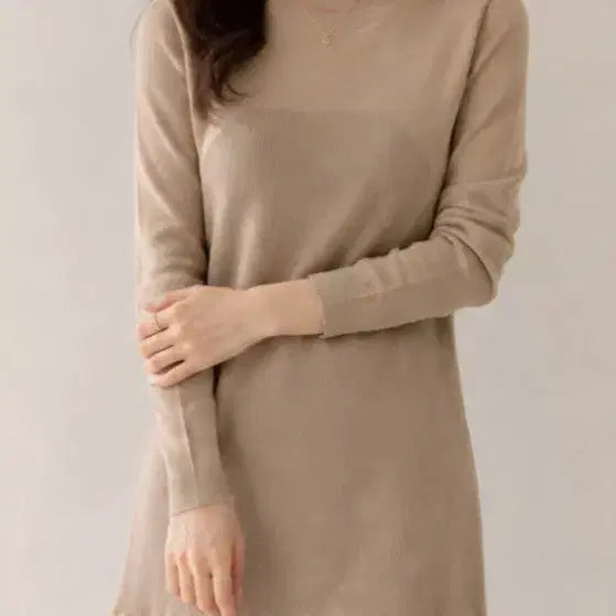 [BUNJANG] KUHO Beige Knit Midi Dress / KUHO   베이지색 니트 원피스