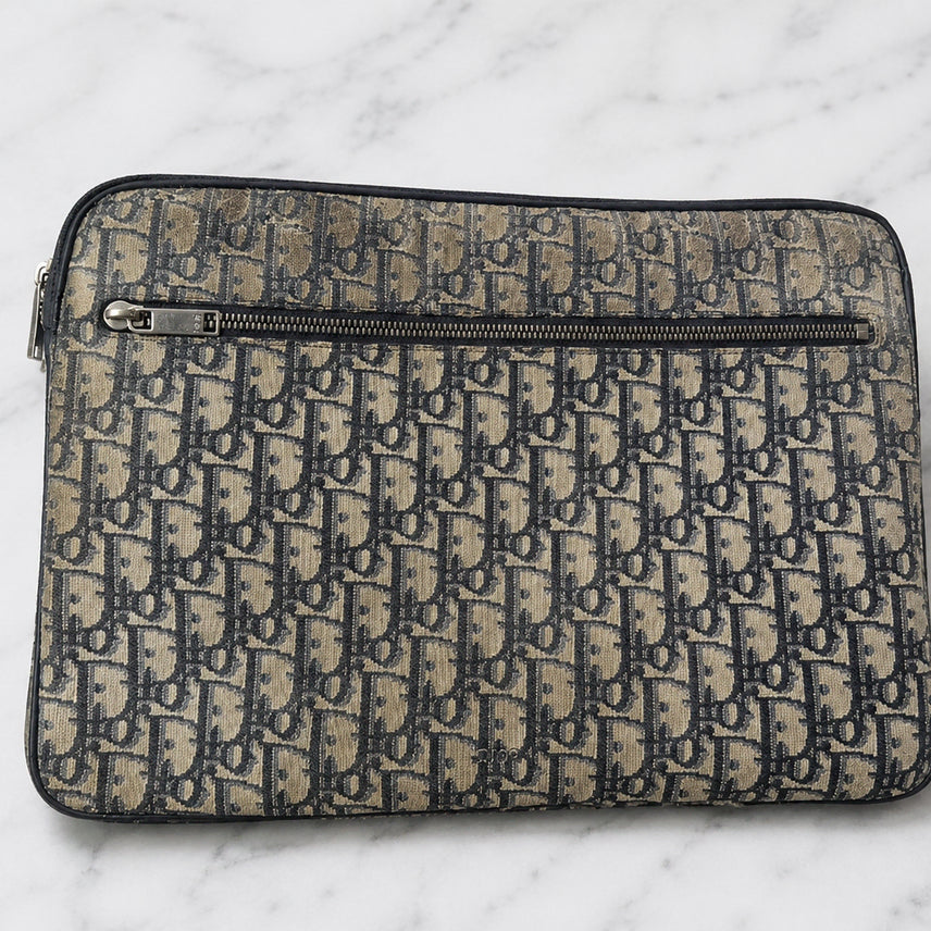 [BUNJANG] Dior Beige Oblique Jacquard Laptop Case Pouch / [정품]디올 베이지 오블리크 자카드 랩탑 케이스 파우치