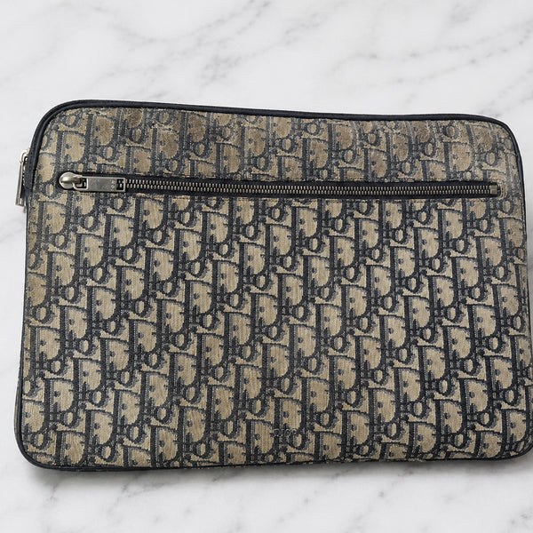 [BUNJANG] Dior Beige Oblique Jacquard Laptop Case Pouch / [정품]디올 베이지 오블리크 자카드 랩탑 케이스 파우치