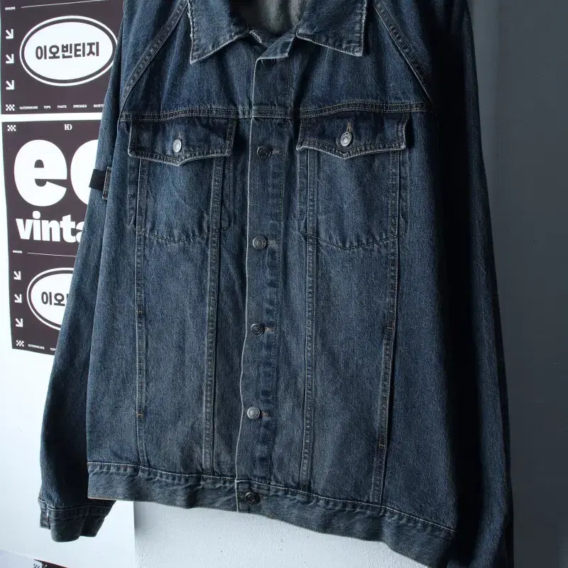[BUNJANG] Auber Zip-Up Windbreaker Jumper Jacket Big Size / (XL-2XL) 오베르 집업 바람막이 점퍼자켓 빅사이즈 청-H38229