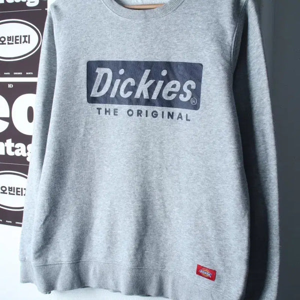 [BUNJANG] Dickies Big Logo Sweatshirt Grey Fleece / (S-M) 디키즈 맨투맨 티셔츠 빅로고 그레이 기모 올드스쿨-H38236
