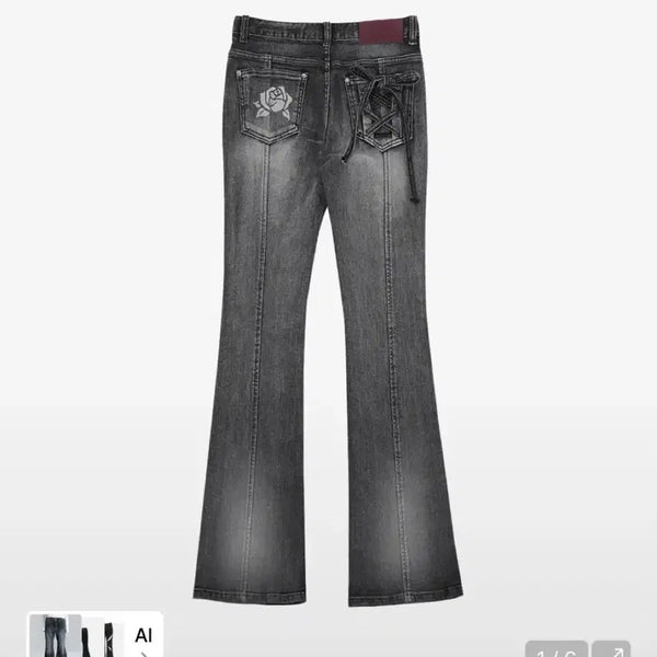 [BUNJANG] Darling Your Bad Rose Bootcut Black Size S / 달링유어배드 로즈 부츠컷 블랙 S사이즈 판매합니다