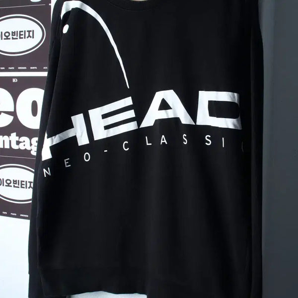 [BUNJANG] Head Big Logo Sweatshirt Black Old School / (M-L) 헤드 맨투맨 티셔츠 빅로고 블랙 올드스쿨-H38248