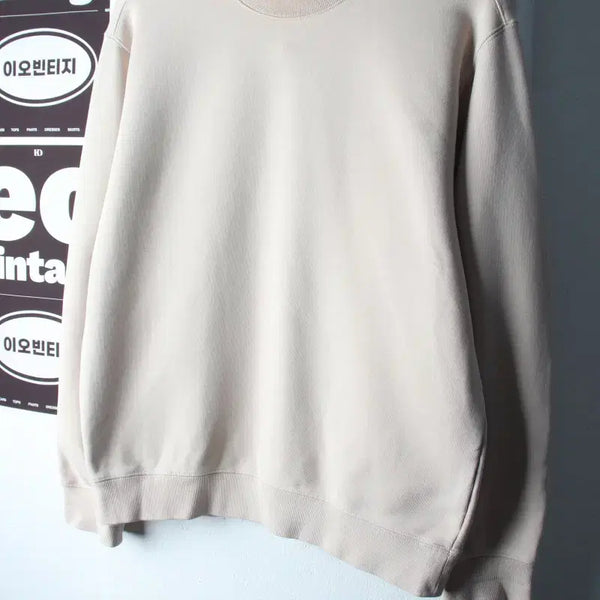 [BUNJANG] Soverment Plain Sweatshirt Beige / (M-L) 소버먼트 맨투맨 티셔츠 베이지 무지 놈코어-H38256