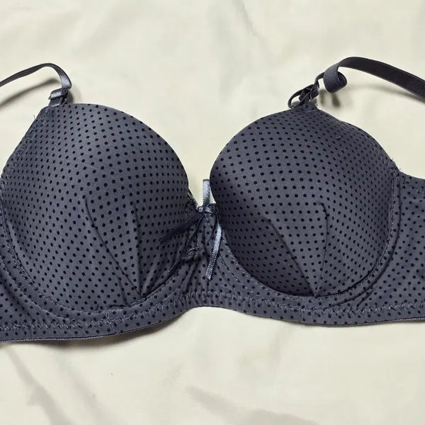 [BUNJANG] Women's Grey Dot Bra 85B (Used) / (중고) 여성 그레이 도트 브라 85B