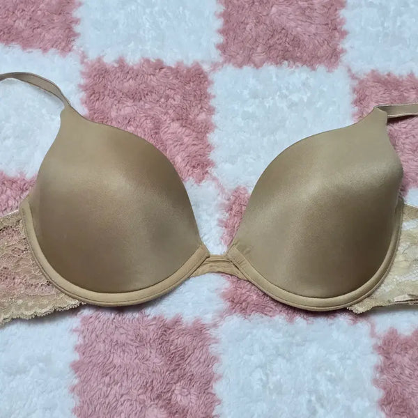 [BUNJANG] Calvin Klein Beige Lace Bra 80A (Used) / (중고) 여성 캘빈클라인 베이지 레이스 브래지어 80A