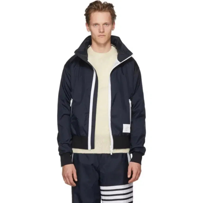 [BUNJANG] Thom Browne Hidden Hoodie Windbreaker Bomber Jacket / 톰브라운 히든 후디 바람막이 봄버 자켓