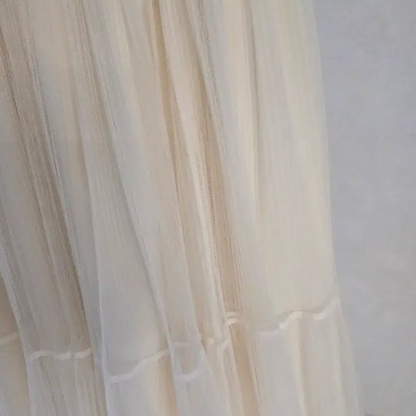 [BUNJANG] Beige Chiffon Tiered Skirt / 베이지색 시폰 캉캉  아이보리 치마