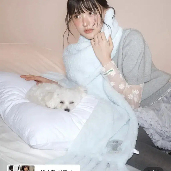 [BUNJANG] Reclou Cozy Cloudy Scarf Pastel Blue / (새상품) 리끌로우 코지 클라우디 머플러 목도리 파스텔블루