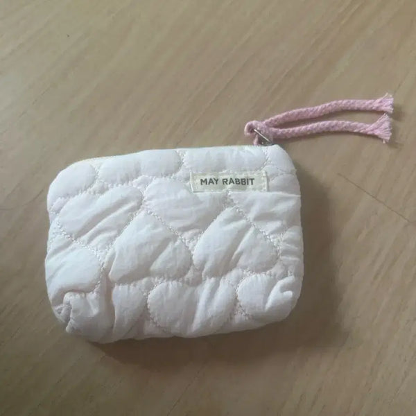 [BUNJANG] Pink Heart Quilted Pouch / 핑크색 하트 누빔 파우치 핑크