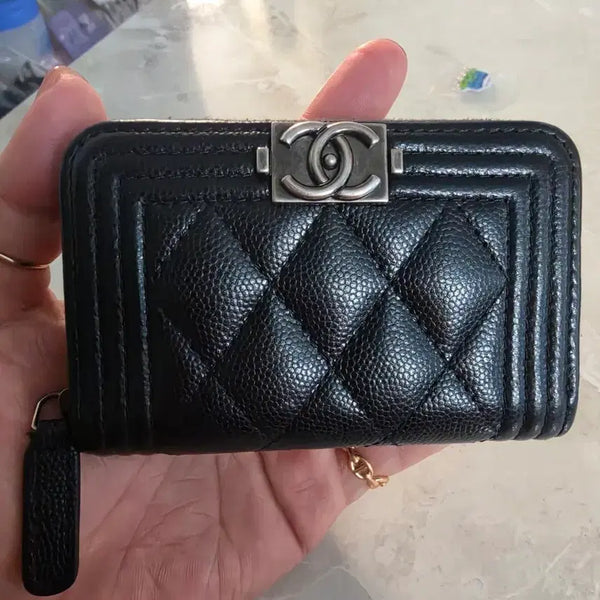 [BUNJANG] Chanel Boy Zipper Wallet Silver Hardware / 샤넬 보이 은장 지퍼돌이