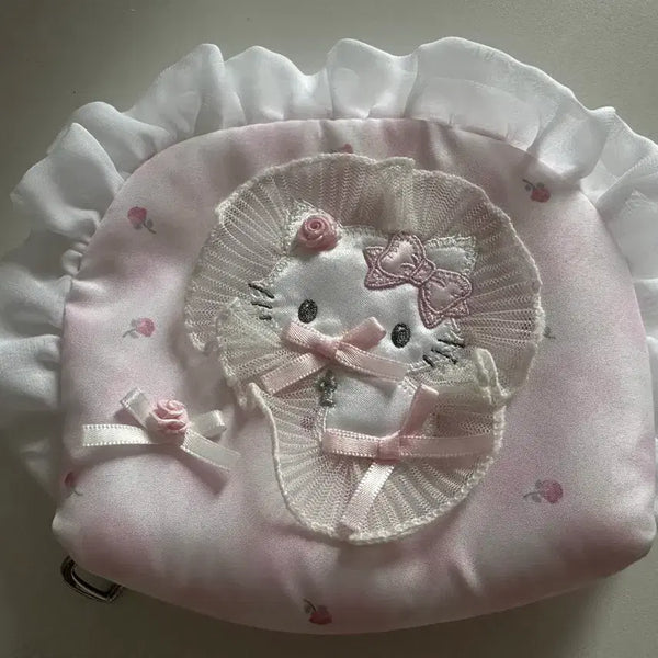 [BUNJANG] Sanrio Charmmy Kitty Frill Lace Pouch / 챠미키티 마이퍼 베이비 파우치 산리오 챠미키티 프릴 레이스 파우치