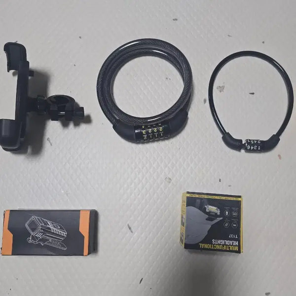 [BUNJANG] Bicycle Light, Lock, and Mount Set / 자전거 라이트, 자물쇠, 거치대 세트  일괄가격 입니다