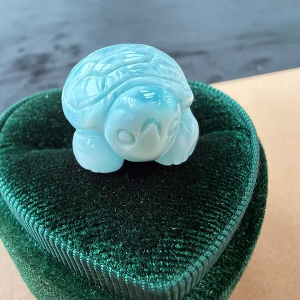 [BUNJANG] Larimar Turtle Carving 53ct / 라리마 거북이 카빙 조각 53ct