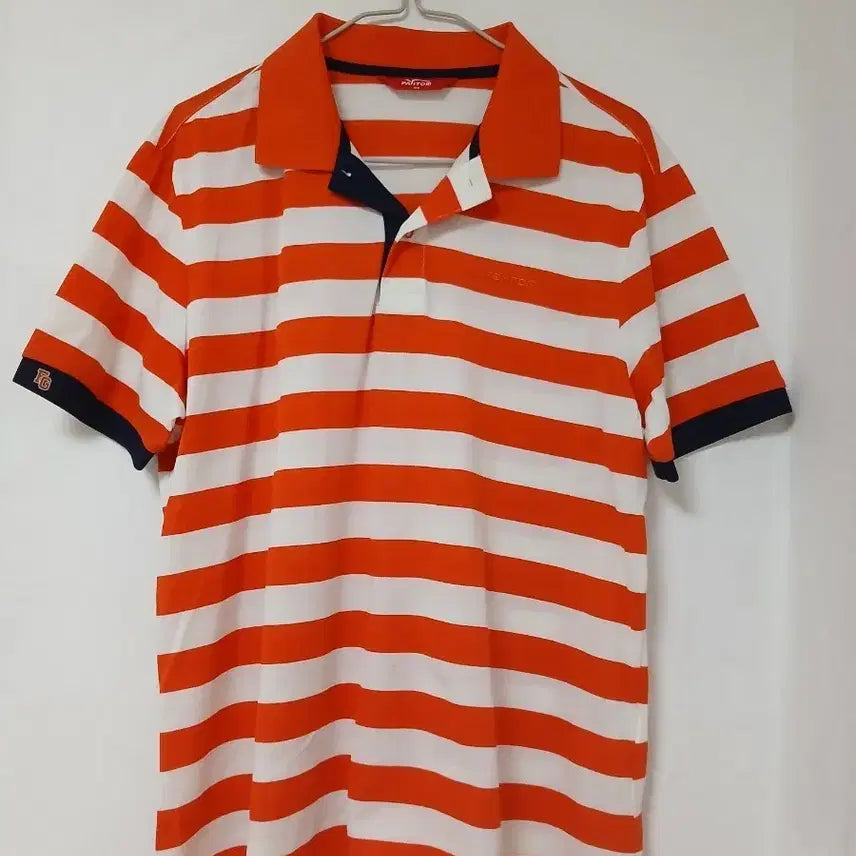 [BUNJANG] Phantom Striped T-Shirt Orange/White Size 100 / 펜텀 티셔츠 주황색/흰색 스트라이프100