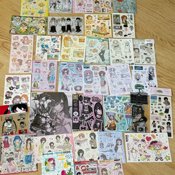 [BUNJANG] Sealed Sticker Set - Character Stickers (35 Sheets) / (다꾸처분) 씰스티커 인물스티커 35장 서일페 신상