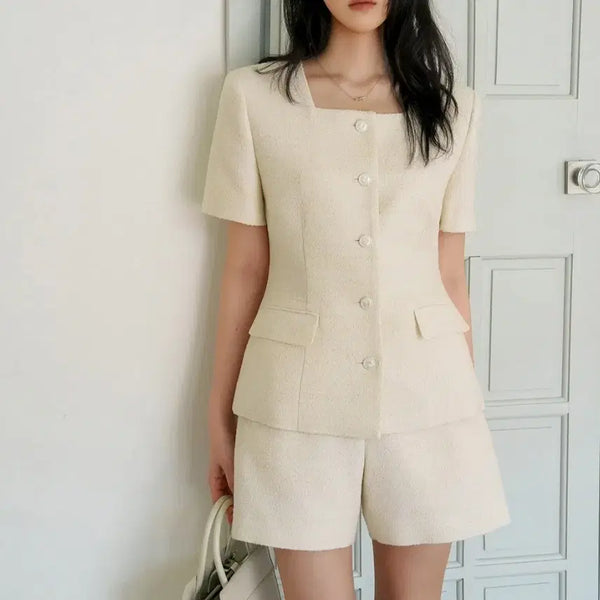 [BUNJANG] MEBY GLINT Tweed Jacket Cream Size 2 / 메비 글린트 트위드 자켓 크림 2 사이즈