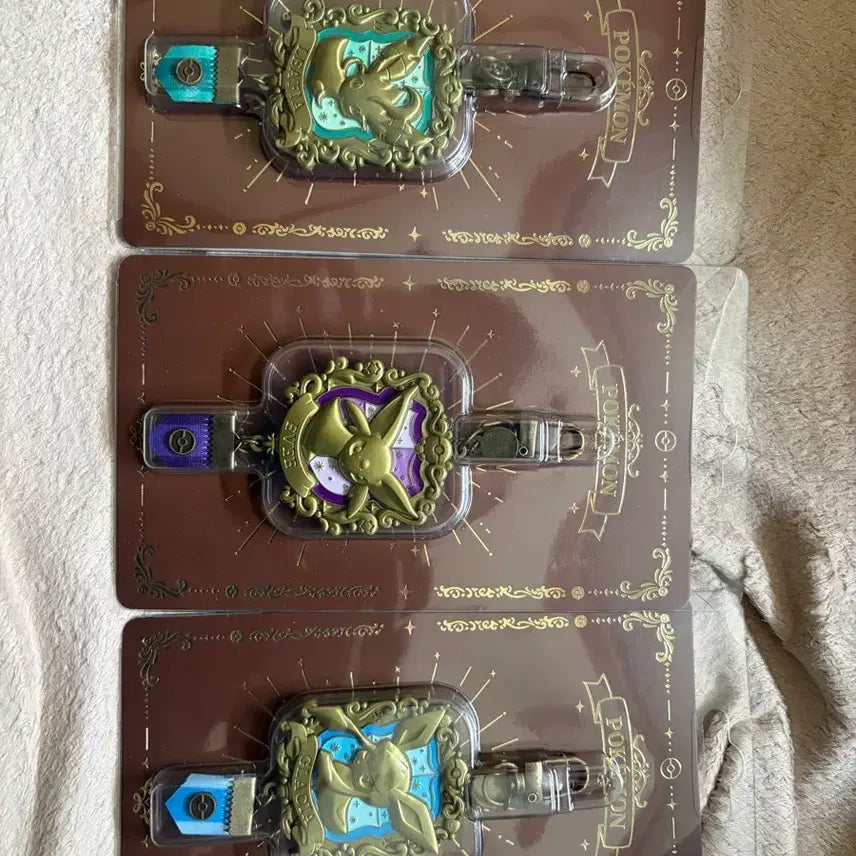 [BUNJANG] Eeveelution Metal Keyring Set (Leafeon, Eevee, Glaceon) / 이브이즈 메탈키링 (리피아, 에브이, 글레이시아)