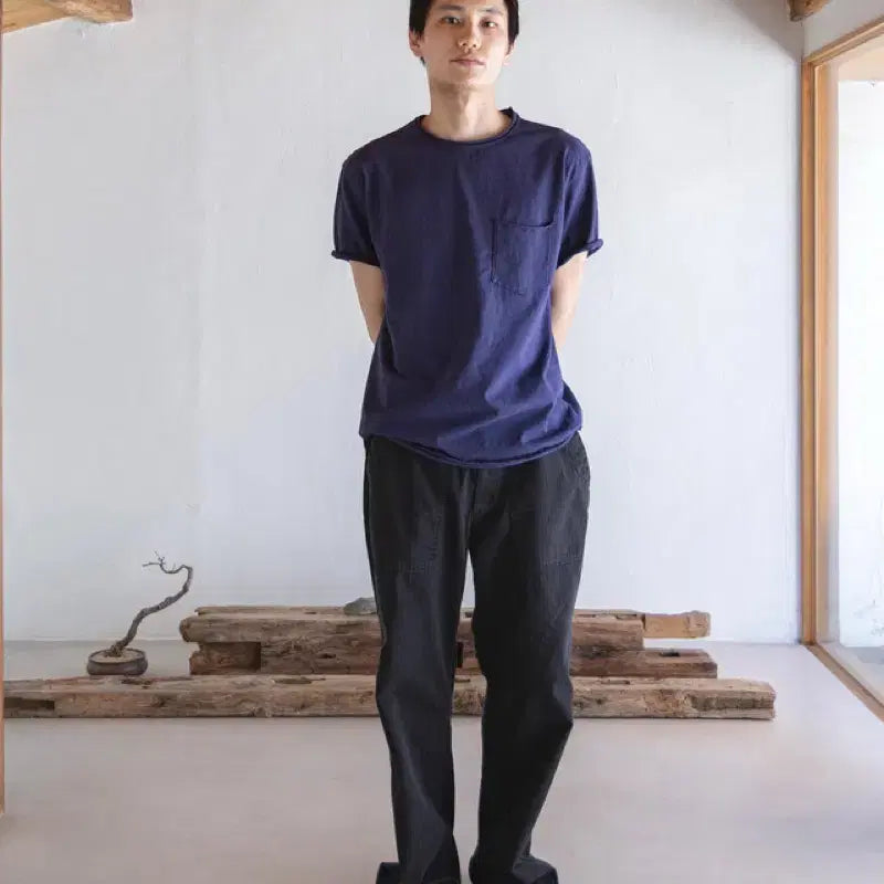 [BUNJANG] H.A.M Rolled Pocket T-Shirt Grey / (3) h.a.m 롤 포켓 티셔츠 그레이프