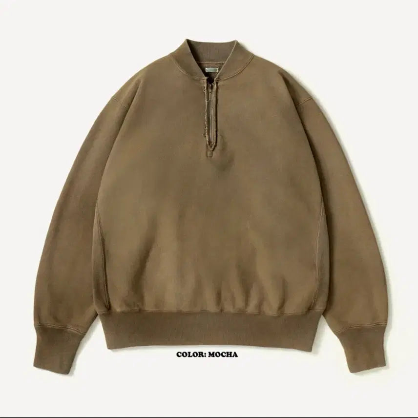 [BUNJANG] Apresse Vintage Half-Zip Sweatshirt (Mocha, Size 3) / 아프레쎄 빈티지 하프집업 스웻(모카, 3)