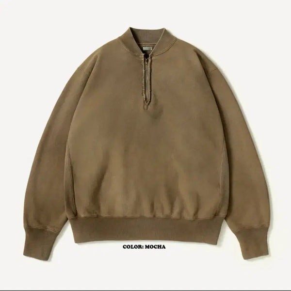 [BUNJANG] Apresse Vintage Half-Zip Sweatshirt (Mocha, Size 3) / 아프레쎄 빈티지 하프집업 스웻(모카, 3)