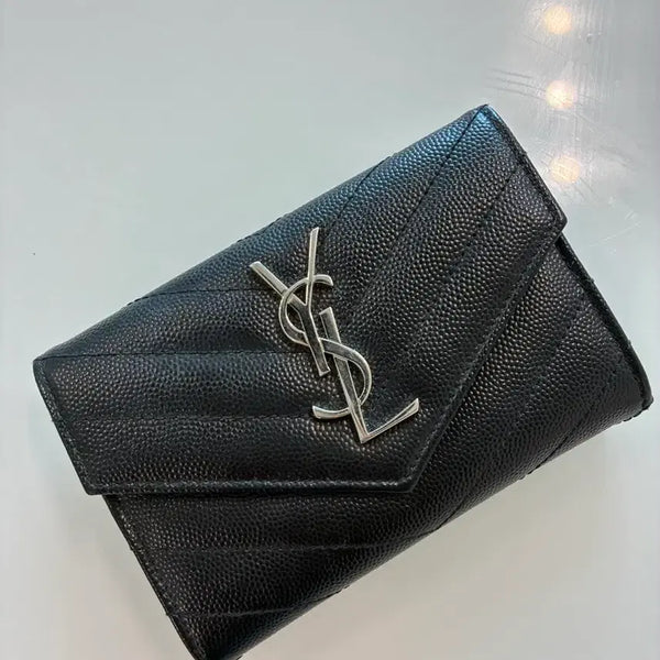 [BUNJANG] Saint Laurent Monogram Envelope Wallet Silver Logo / 생로랑 414404 모노그램 엔벨로프 은장로고 지갑