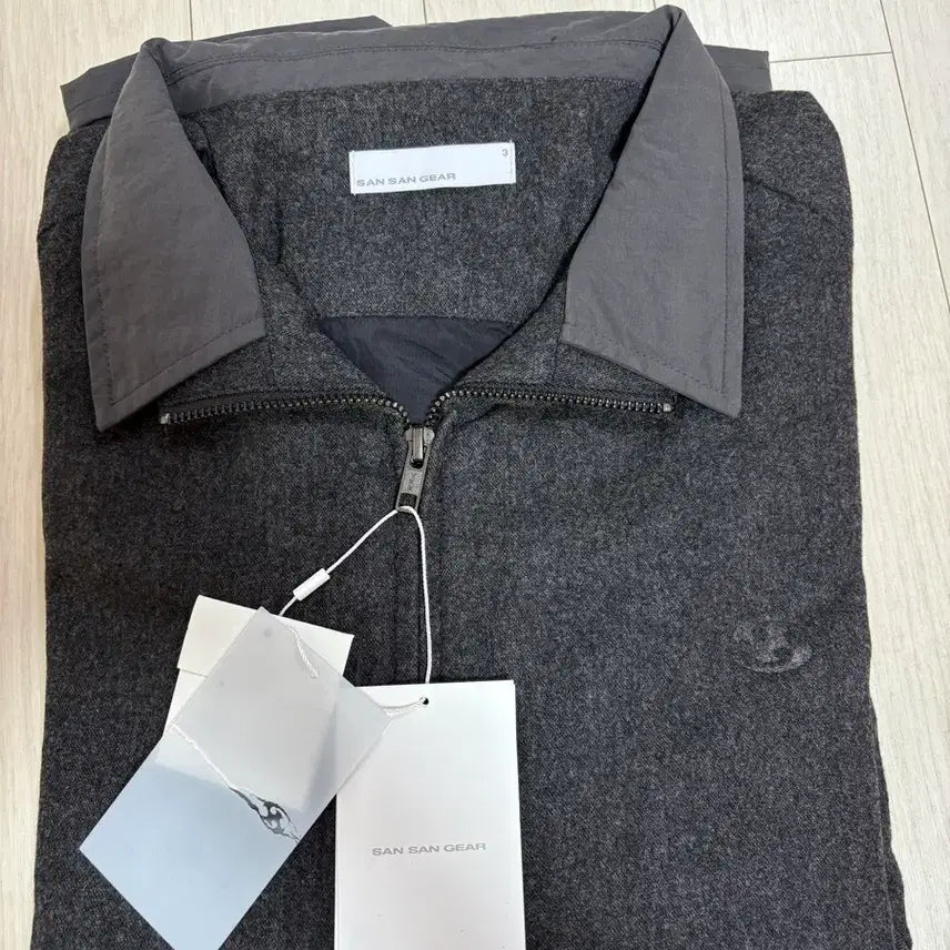 [BUNJANG] Sansan Gear 26FW Button Jacket Charcoal/Grey (Sizes 2, 3) / 산산기어 26FW 버튼 자켓 차콜, 그레이 2,3사이즈