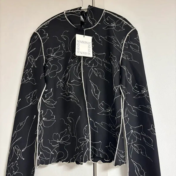[BUNJANG] Maison Marais Black Drawing Top / (새상품) 메종마레 블랙 드로잉탑(정가 11.8만원)