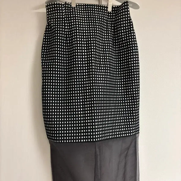 [BUNJANG] SAIMIJEON Check Pattern See-through Skirt / SAIMIJEON 사이미전 체크 패턴 시스루 스커트