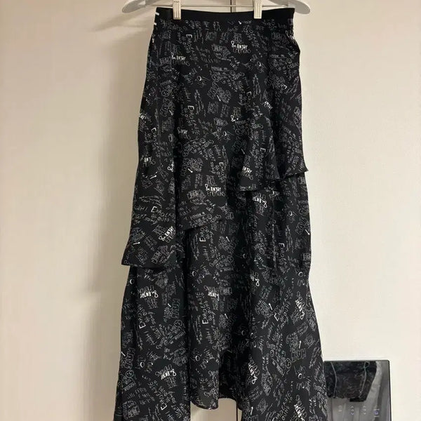 [BUNJANG] The Tillery Black Pattern Long Skirt / 더틸버리 블랙 패턴 롱 스커트