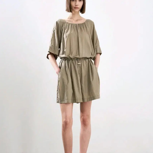 [BUNJANG] 2025 System Drawstring Shirring Romper / 2025.시스템)드로우스트링 셔링 롬퍼