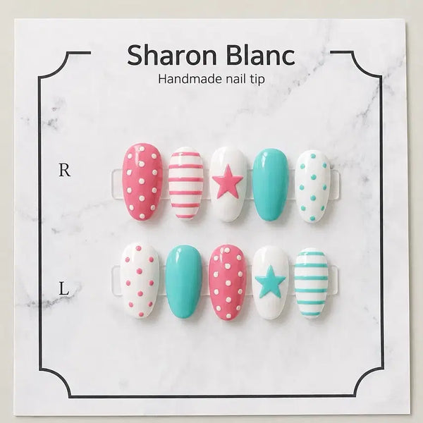 [BUNJANG] Daily Mint Nail Tips - 15 Shapes / 데일리 민트 네일팁 / 15종 쉐입