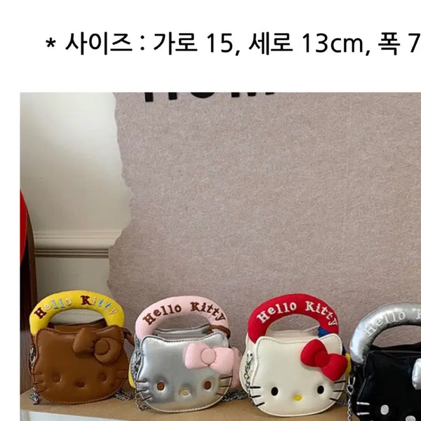 [BUNJANG] Hello Kitty Tanning Kitty Tote Bag - Brown / 헬로키티 미니백 태닝키티 토트백 브라운