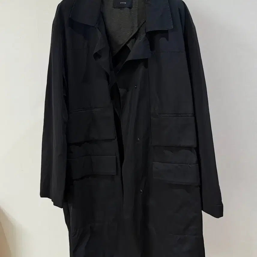 [BUNJANG] System Long Overfit Field Jacket / 시스템 간절기 야상 코트 자켓 블랙