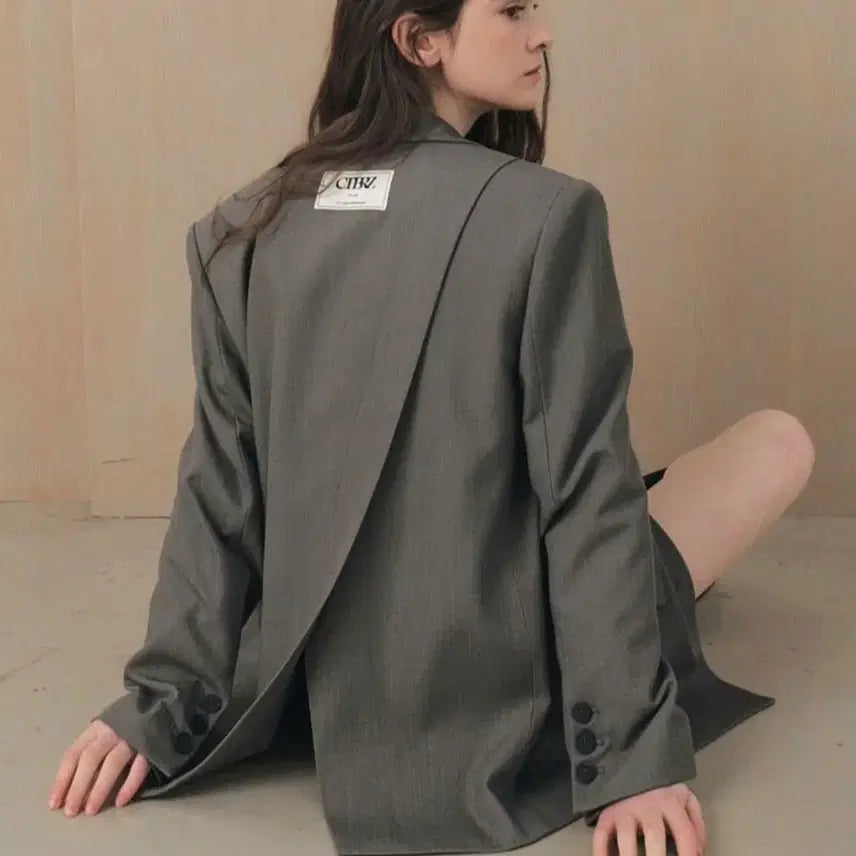 [BUNJANG] Citybreeze Diagonal Cut Jacket Grey / 시티브리즈 사선절개자켓 그레이 free