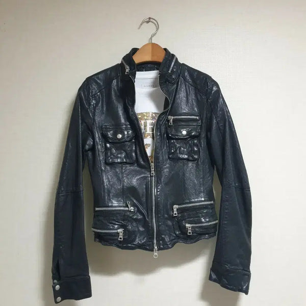 [BUNJANG] Stylish 100% Real Lambskin Leather Rider Jacket / 스타일리시한 리얼 양가죽 100프로  라이더 자켓 (44~55 추천) 좋아요