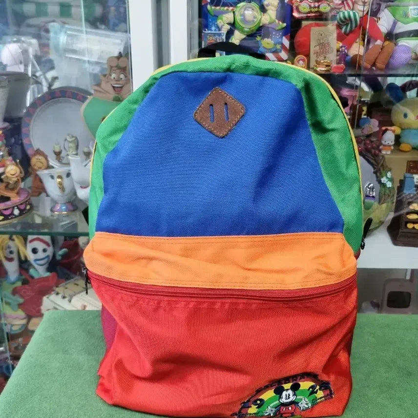[BUNJANG] Disney Mickey Mouse Rainbow Backpack / 디즈니 미키 색동 백팩